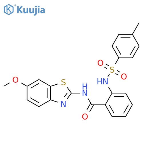 N-(6-methoxy-1,3-benzothiazol-2-yl)-2-(4-methylbenzenesulfonamido)benzamide structure
