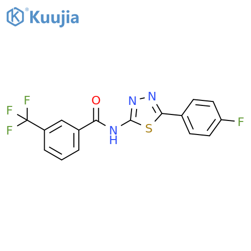 N-5-(4-fluorophenyl)-1,3,4-thiadiazol-2-yl-3-(trifluoromethyl)benzamide structure