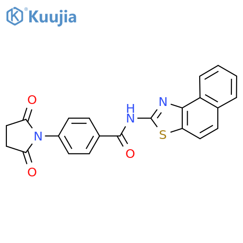 4-(2,5-dioxopyrrolidin-1-yl)-N-{naphtho1,2-d1,3thiazol-2-yl}benzamide structure