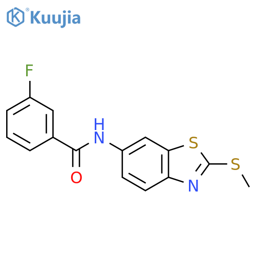 3-fluoro-N-2-(methylsulfanyl)-1,3-benzothiazol-6-ylbenzamide structure
