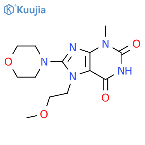 7-(2-methoxyethyl)-3-methyl-8-(morpholin-4-yl)-2,3,6,7-tetrahydro-1H-purine-2,6-dione structure