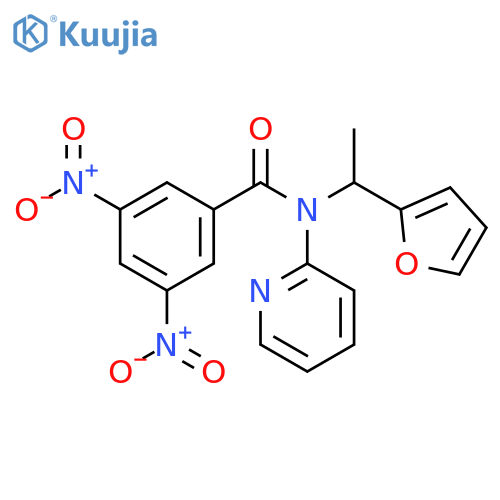 N-1-(furan-2-yl)ethyl-3,5-dinitro-N-(pyridin-2-yl)benzamide structure