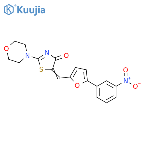 (5E)-2-(morpholin-4-yl)-5-{5-(3-nitrophenyl)furan-2-ylmethylidene}-4,5-dihydro-1,3-thiazol-4-one structure