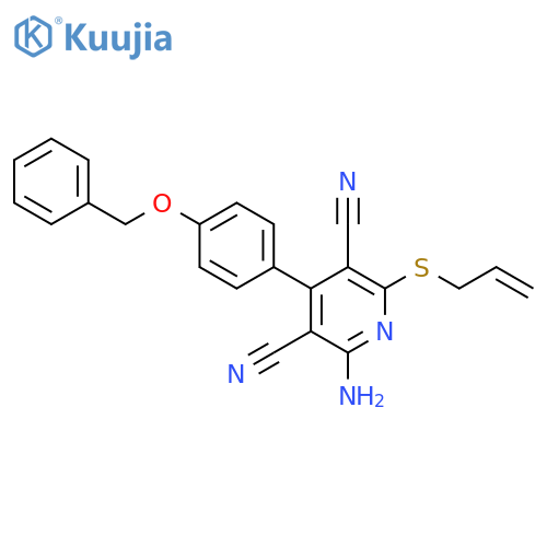 2-amino-4-4-(benzyloxy)phenyl-6-(prop-2-en-1-ylsulfanyl)pyridine-3,5-dicarbonitrile structure