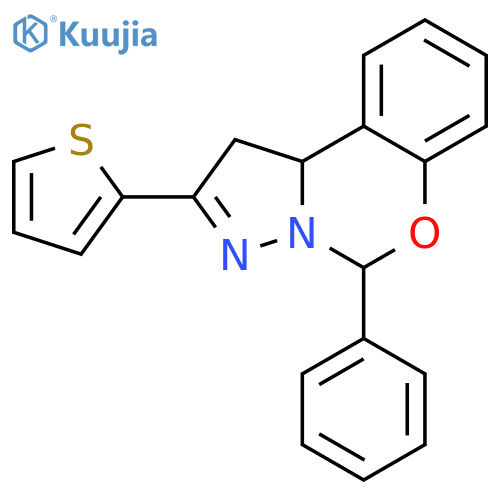 7-phenyl-4-(thiophen-2-yl)-8-oxa-5,6-diazatricyclo7.4.0.0^{2,6}trideca-1(9),4,10,12-tetraene structure