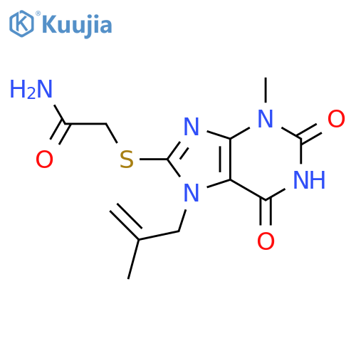 2-{3-methyl-7-(2-methylprop-2-en-1-yl)-2,6-dioxo-2,3,6,7-tetrahydro-1H-purin-8-ylsulfanyl}acetamide structure