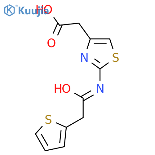 {2-(2-Thienylacetyl)amino-1,3-thiazol-4-yl}acetic acid structure