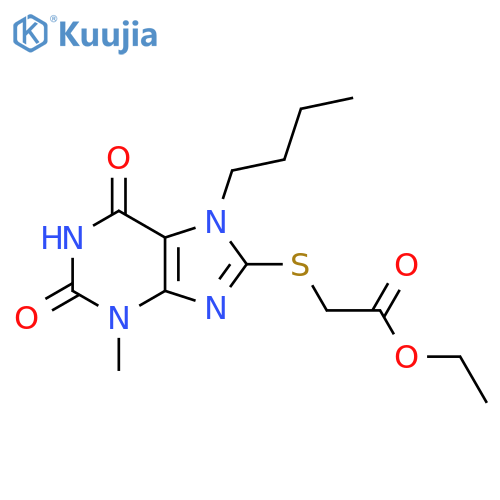 ethyl 2-(7-butyl-3-methyl-2,6-dioxo-2,3,6,7-tetrahydro-1H-purin-8-yl)sulfanylacetate structure