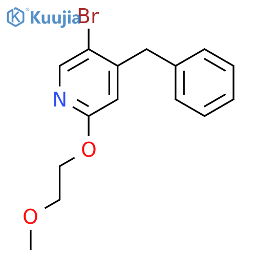 Pyridine, 5-bromo-2-(2-methoxyethoxy)-4-(phenylmethyl)- structure