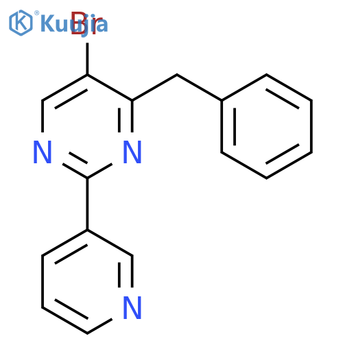 Pyrimidine, 5-bromo-4-(phenylmethyl)-2-(3-pyridinyl)- structure