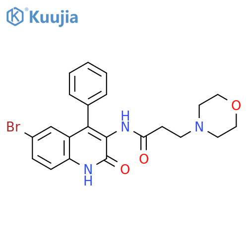 N-(6-bromo-2-oxo-4-phenyl-1,2-dihydroquinolin-3-yl)-3-(morpholin-4-yl)propanamide structure