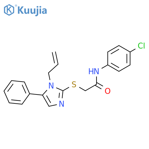 N-(4-chlorophenyl)-2-{5-phenyl-1-(prop-2-en-1-yl)-1H-imidazol-2-ylsulfanyl}acetamide structure