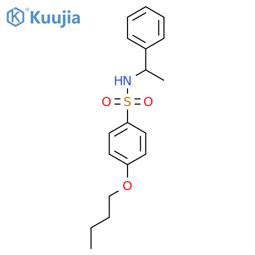 4-butoxy-N-(1-phenylethyl)benzene-1-sulfonamide structure