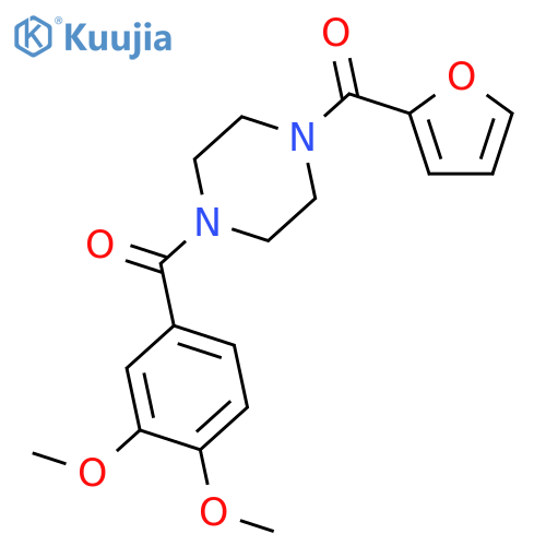 1-(3,4-dimethoxybenzoyl)-4-(furan-2-carbonyl)piperazine structure