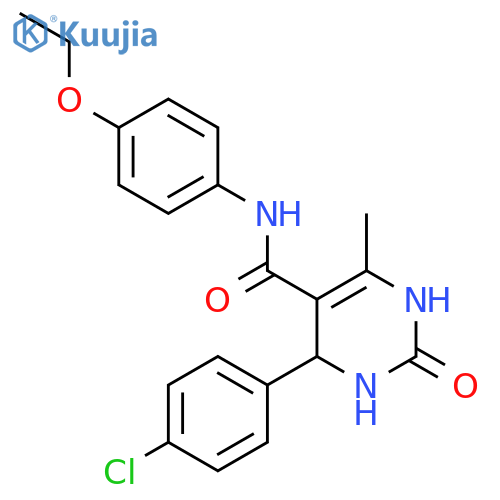 4-(4-chlorophenyl)-N-(4-ethoxyphenyl)-6-methyl-2-oxo-1,2,3,4-tetrahydropyrimidine-5-carboxamide structure