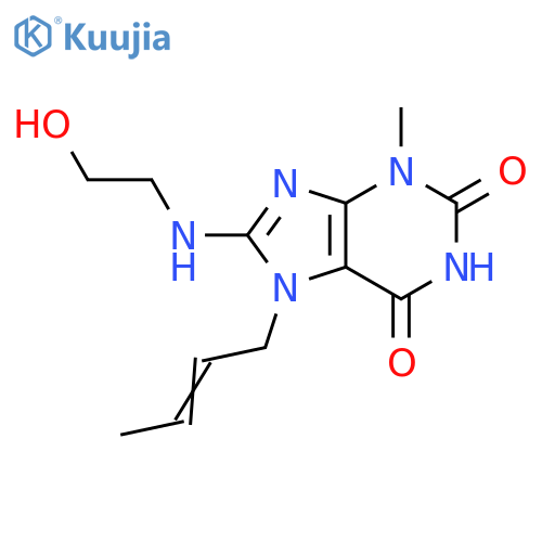 7-(2E)-but-2-en-1-yl-8-(2-hydroxyethyl)amino-3-methyl-2,3,6,7-tetrahydro-1H-purine-2,6-dione structure