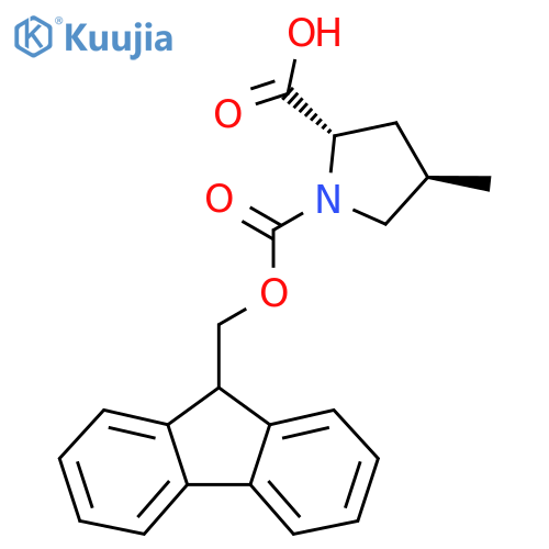 (2S,4R)-1-{(9H-fluoren-9-yl)methoxycarbonyl}-4-methylpyrrolidine-2-carboxylic acid structure