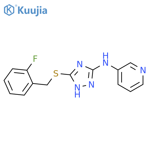 3-Pyridinamine, N-[5-[[(2-fluorophenyl)methyl]thio]-1H-1,2,4-triazol-3-yl]- structure