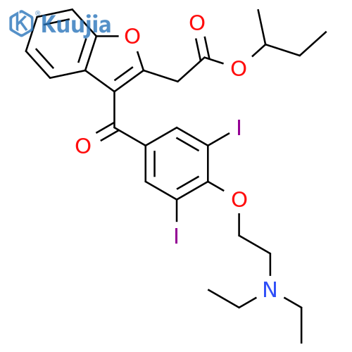 (2S)-Butan-2-yl2-(3-4-2-(diethylamino)ethoxy-3,5-diiodobenzoyl-1-benzofuran-2-yl)acetate structure