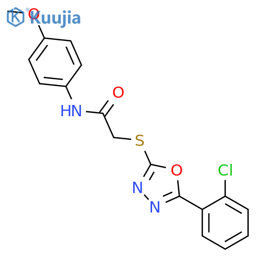 <br>2-[5-(2-Chloro-phenyl)-[1,3,4]oxadiazol-2-ylsulfanyl]-N-(4-methoxy-phenyl)- acetamide structure