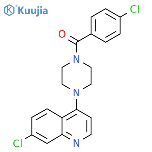 (4-Chlorophenyl)-[4-(7-chloro-4-quinolinyl)-1-piperazinyl]methanone structure