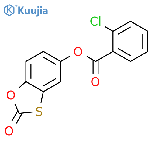 2-Chloro-benzoic acid 2-oxo-benzo[1,3]oxathiol-5-yl ester structure