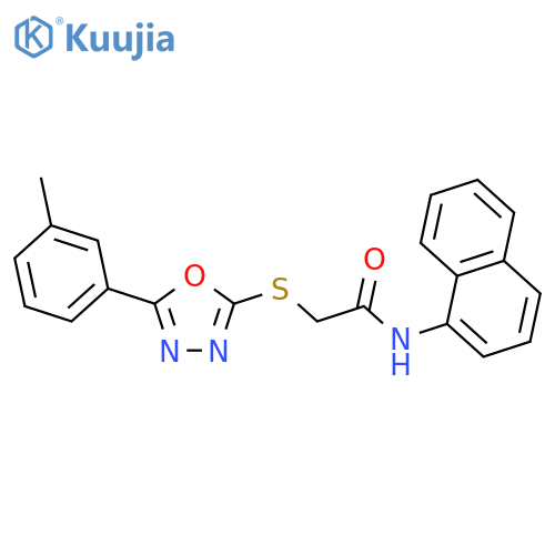 N-Naphthalen-1-yl-2-(5-m-tolyl-[1,3,4]oxadiazol-2-ylsulfanyl)-acetamide structure