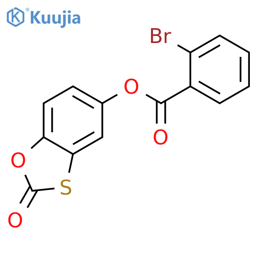 2-Bromo-benzoic acid 2-oxo-benzo[1,3]oxathiol-5-yl ester structure