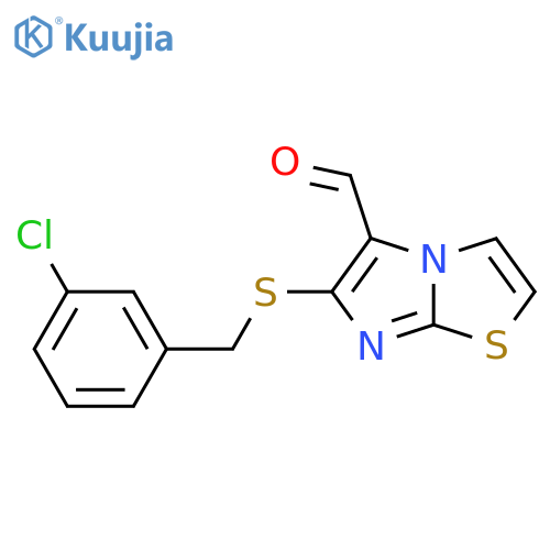6-[(3-Chlorobenzyl)sulfanyl]imidazo[2,1-b][1,3]thiazole-5-carbaldehyde structure