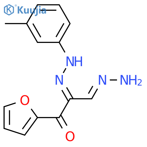 (2E,3E)-1-(furan-2-yl)-3-hydrazinylidene-2-[2-(3-methylphenyl)hydrazin-1-ylidene]propan-1-one structure
