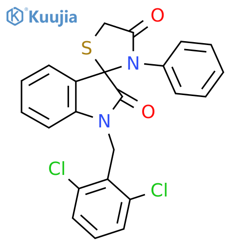 1-(2,6-Dichlorobenzyl-3'-phenylspiro(2,3-dihydro-1H-indole-3,2'-thiazolidine)-2,4'-dione structure