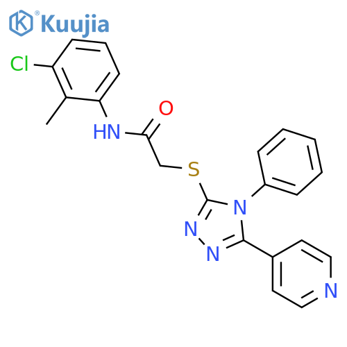 <br>N-(3-Chloro-2-methyl-phenyl)-2-(4-phenyl-5-pyridin-4-yl-4H-[1,2,4]triazol-3 -ylsulfanyl)-acetamide structure