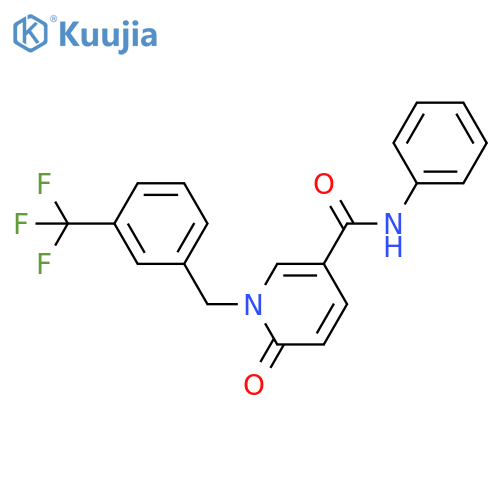 6-oxo-N-phenyl-1-{[3-(trifluoromethyl)phenyl]methyl}-1,6-dihydropyridine-3-carboxamide structure