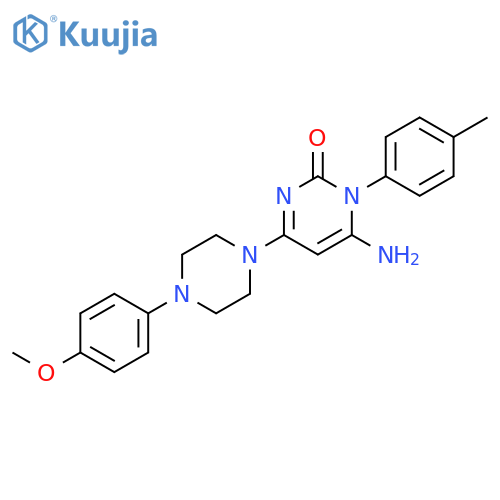 2(1H)-Pyrimidinone,6-amino-4-[4-(4-methoxyphenyl)-1-piperazinyl]-1-(4-methylphenyl)- structure