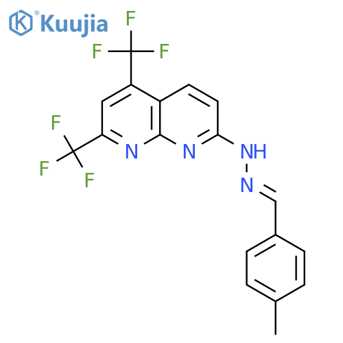 4-Methylbenzenecarbaldehyde N-5,7-bis(trifluoromethyl)1,8naphthyridin-2-ylhydrazone structure