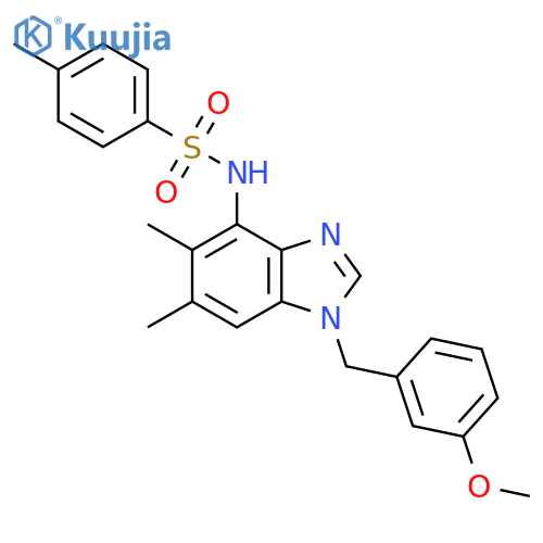 N-[1-(3-Methoxybenzyl)-5,6-dimethyl-1H-1,3-benzimidazol-4-yl]-4-methylbenzenesulfonamide structure