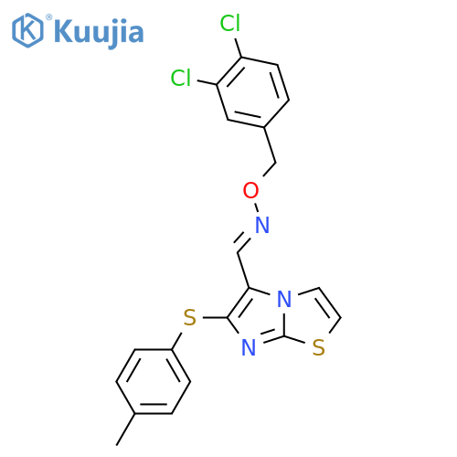 6-[(4-methylphenyl)sulfanyl]imidazo[2,1-b][1,3]thiazole-5-carbaldehyde O-(3,4-dichlorobenzyl)oxime structure