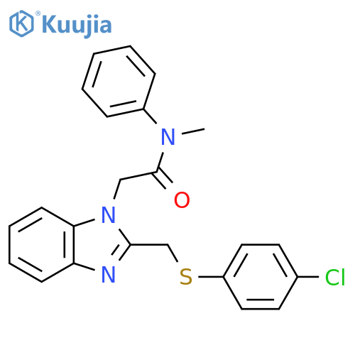 2-(2-(((4-Chlorophenyl)sulfanyl)methyl)-1H-1,3-benzimidazol-1-yl)-N-methyl-N-phenylacetamide structure