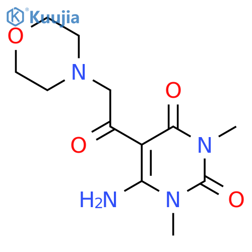 6-Amino-1,3-dimethyl-5-(2-morpholin-4-ylacetyl)pyrimidine-2,4-dione structure