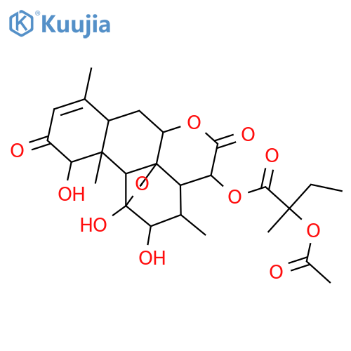 Picras-3-ene-2,16-dione, 15-[2-(acetyloxy)-2-methyl-1-oxobutoxy]-11,20-epoxy-1,11,12-trihydroxy-, [1β,11β,12α,14β,15β(S)]- structure