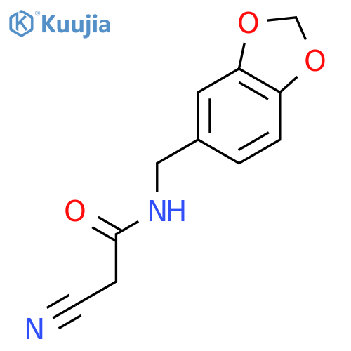 N-(1,3-benzodioxol-5-ylmethyl)-2-cyanoacetamide structure