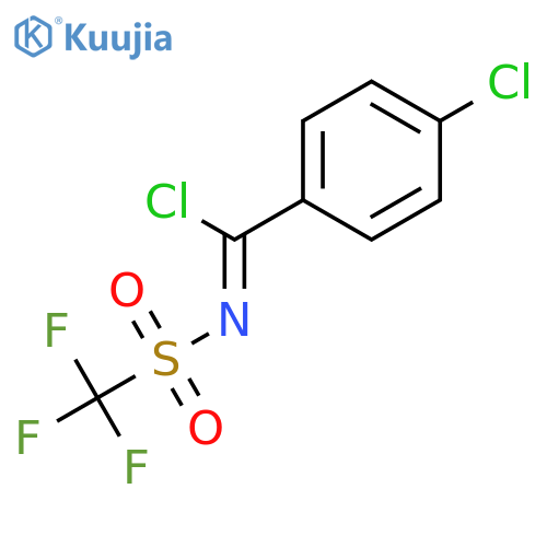 Benzenecarboximidoyl chloride, 4-chloro-N-[(trifluoromethyl)sulfonyl]- structure