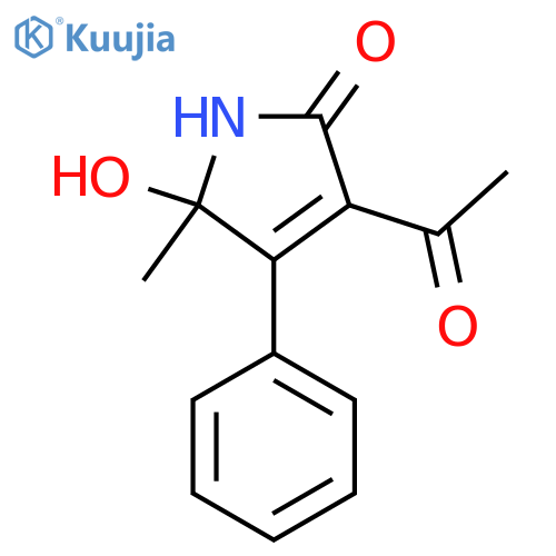 3-acetyl-5-hydroxy-5-methyl-4-phenyl-1,5-dihydro-2H-pyrrol-2-one structure