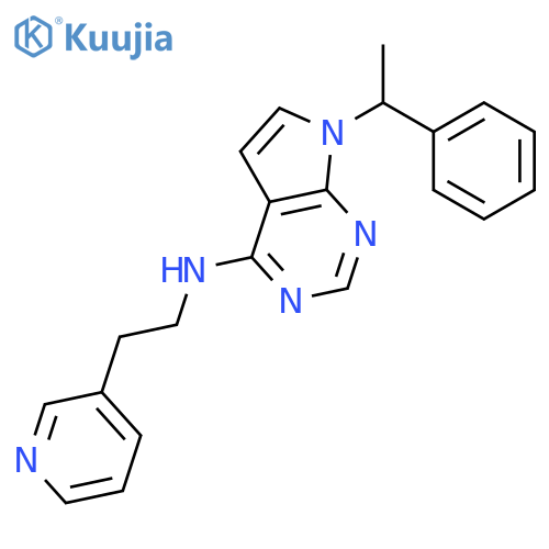 7H-Pyrrolo[2,3-d]pyrimidin-4-amine,7-(1-phenylethyl)-N-[2-(3-pyridinyl)ethyl]- structure