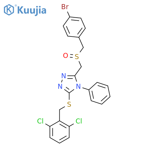 3-{[(4-bromobenzyl)sulfinyl]methyl}-5-[(2,6-dichlorobenzyl)sulfanyl]-4-phenyl-4H-1,2,4-triazole structure
