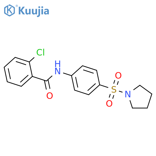 2-chloro-N-[4-(1-pyrrolidinylsulfonyl)phenyl]benzamide structure