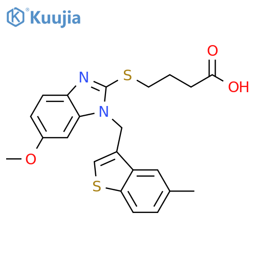 Butanoic acid,4-[[6-methoxy-1-[(5-methylbenzo[b]thien-3-yl)methyl]-1H-benzimidazol-2-yl]thio]- structure