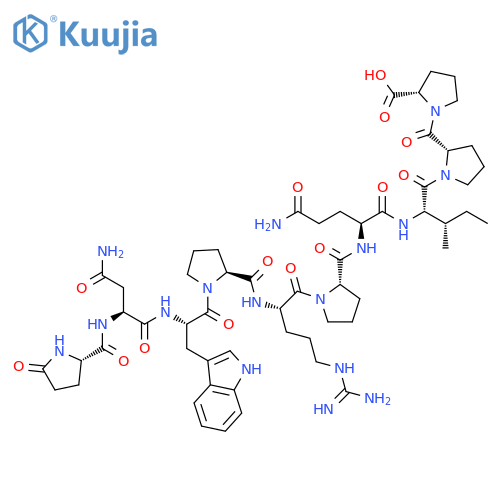 L-Proline,5-oxo-L-prolyl-L-asparaginyl-L-tryptophyl-L-prolyl-L-arginyl-L-prolyl-L-glutaminyl-L-isoleucyl-L-prolyl- structure