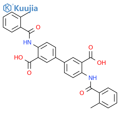 4,4'-Bis(2-methylbenzoyl)amino-1,1'-Biphenyl-3,3'-dicarboxylic Acid structure