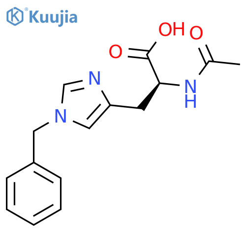 (2S)-3-(1-benzyl-1H-imidazol-4-yl)-2-acetamidopropanoic acid structure